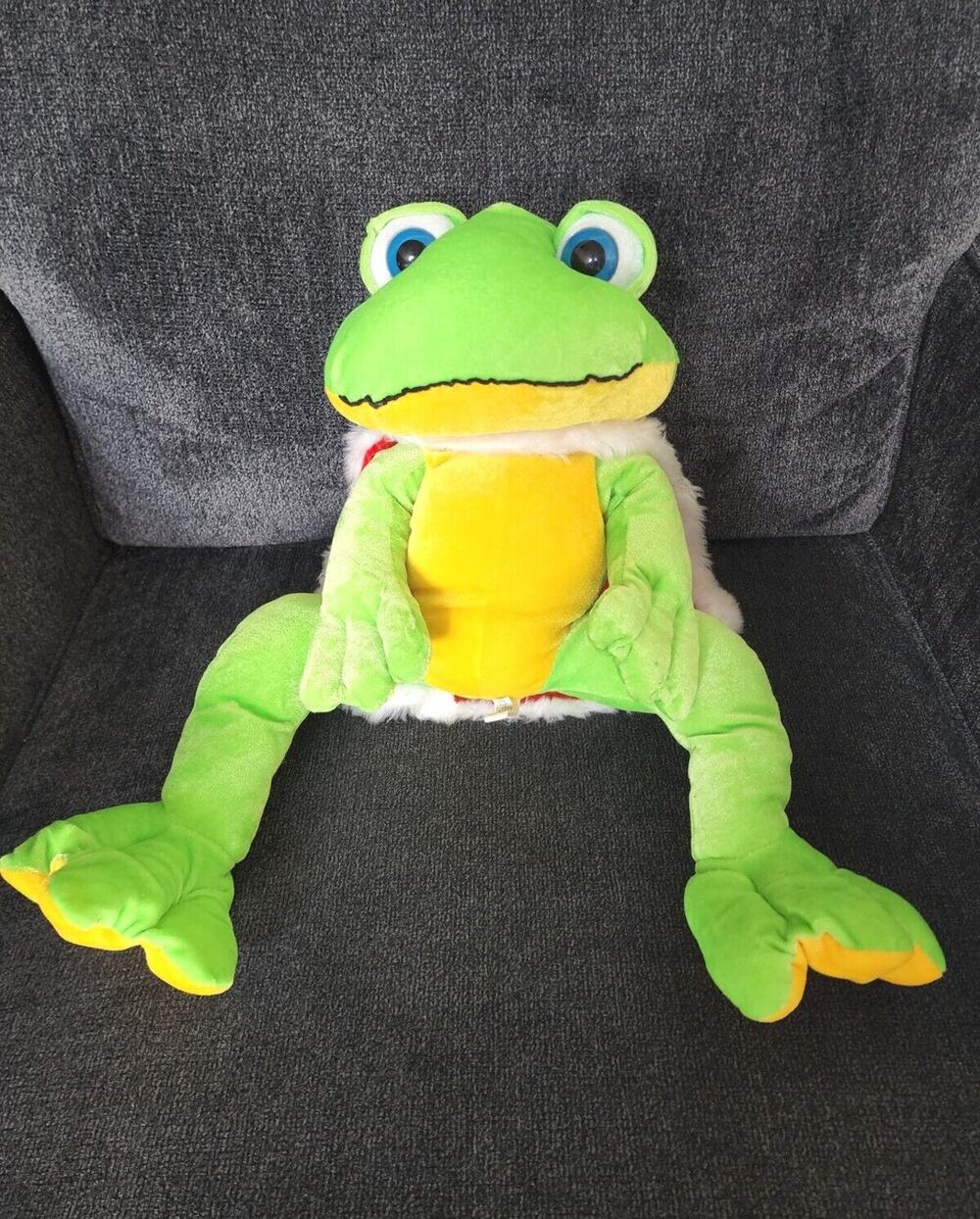 Six Flags Frog King Stuffed Animal Jumbo CHRISTMAS PLUSH